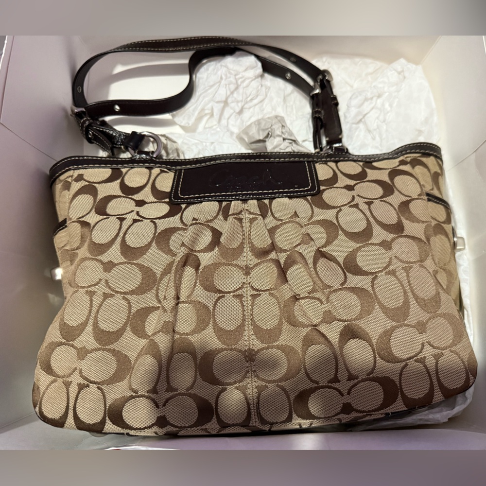 Coach Brown Signature Tote Bag